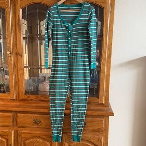 Old Navy Women's Striped Pajama Set - Green and Red